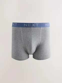 Clearance Next Blue/Grey/Black Cotton Rich Trunk Boxers 10 Pack