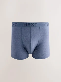Clearance Next Blue/Grey/Black Cotton Rich Trunk Boxers 10 Pack