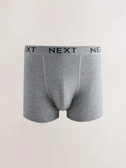Clearance Next Blue/Grey/Black Cotton Rich Trunk Boxers 10 Pack