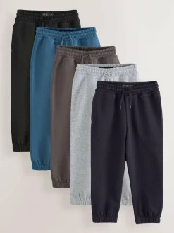 Next Regular Fit Basic Joggers 5 Pack (3-16yrs)^BOY Joggers|Sweat Pants