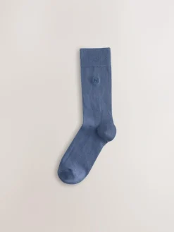 Clearance Next 8 Pack Embroidered Lasting Fresh Socks Blue/Grey/Green