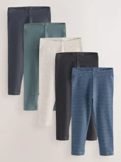 Next Ribbed Leggings 5 Pack (3mths-7yrs)^BOY Newborn Clothing|Baby Boys