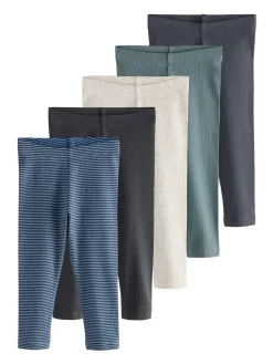 Next Ribbed Leggings 5 Pack (3mths-7yrs)^BOY Newborn Clothing|Baby Boys