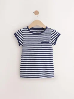 Clearance Next Blue/Pink/White Daisy Trim T-Shirts 3 Pack (1.5-16yrs)