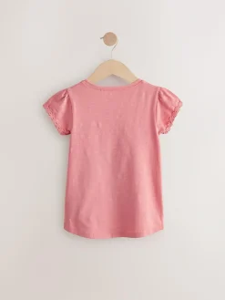 Clearance Next Blue/Pink/White Daisy Trim T-Shirts 3 Pack (1.5-16yrs)