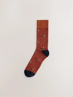 Clearance Next Blue/Red Safari Animals Fun Pattern Socks 8 Pack