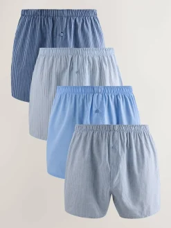 Next Blues Mixed Pattern 4 pack Woven Pure Boxers^ Underwear|Underwear