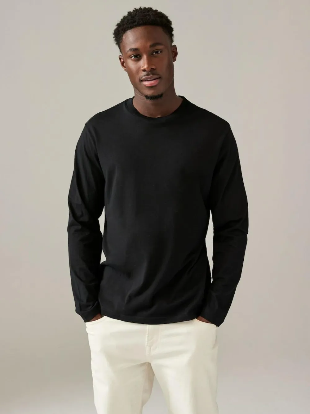Sale Next Regular Fit Regular Fit Long Sleeve 100% Cotton T-Shirts 5 Pack Blues/Grey/Neutrals