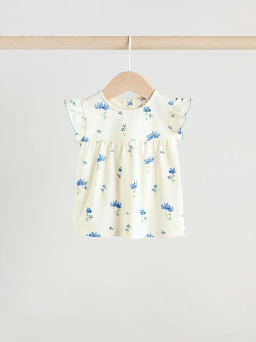 Next Blue/White Floral Baby Frill T-Shirt and Shorts Set 6 Piece (0mths-2yrs)^ Shorts|Tops