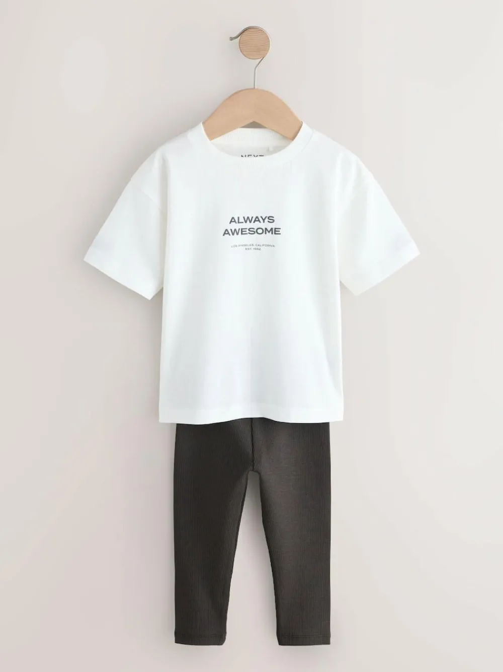 Next Blue/White/Brown Short Sleeve Top and Leggings Set 3 Pack (3mths-7yrs)^BOY Tops|Sets & Co-Ords