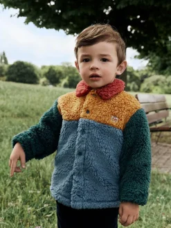 Next Borg Fleece Shacket (3mths-7yrs)^BOY Baby Winter Clothing|Sweatshirts & Hoodies
