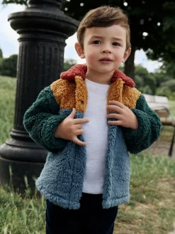 Next Borg Fleece Shacket (3mths-7yrs)^BOY Baby Winter Clothing|Sweatshirts & Hoodies