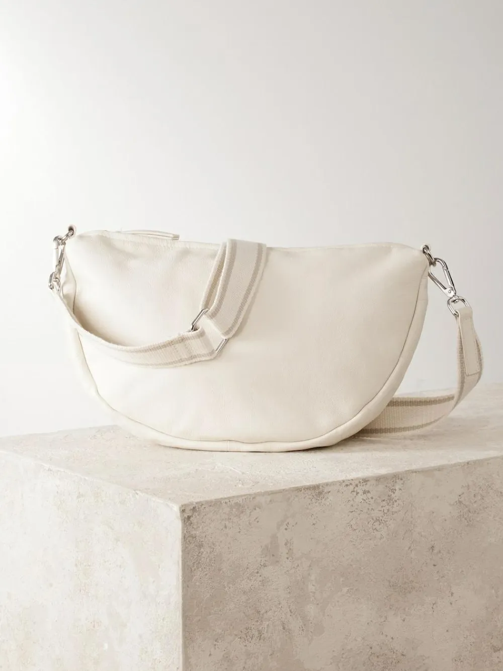 Outlet Next Bone Leather Sling Cross Body Bag