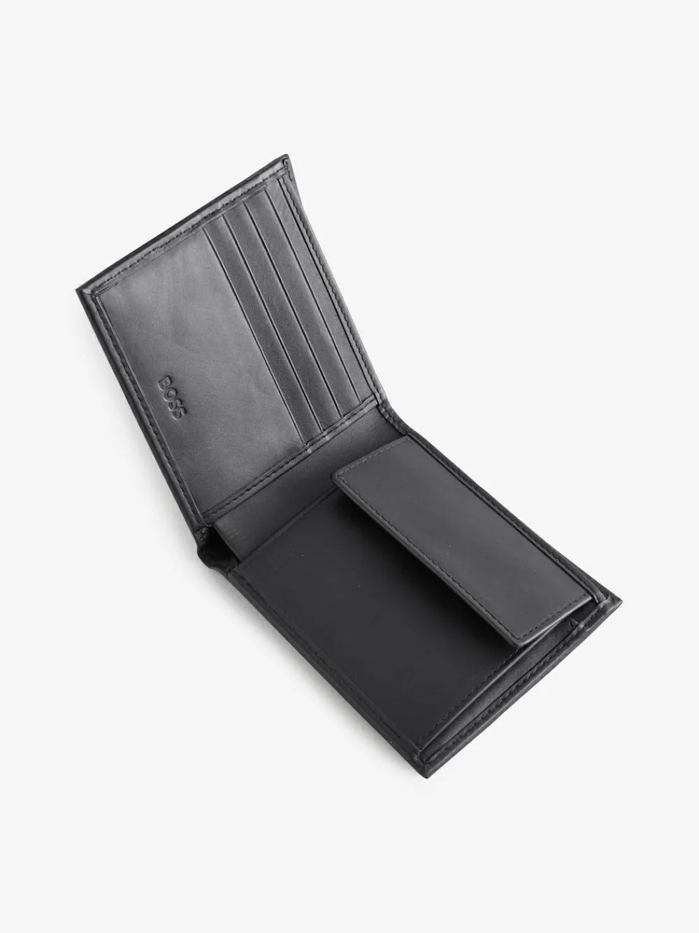 Hot BOSS Randy Signature Logo Billfold Wallet Black
