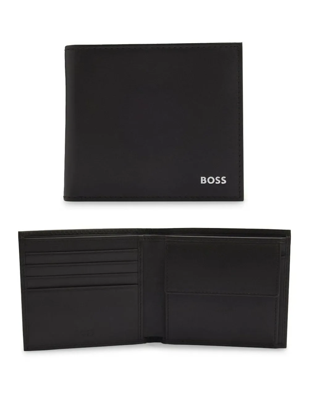 Online BOSS Randy Signature Logo Billfold Wallet Grey