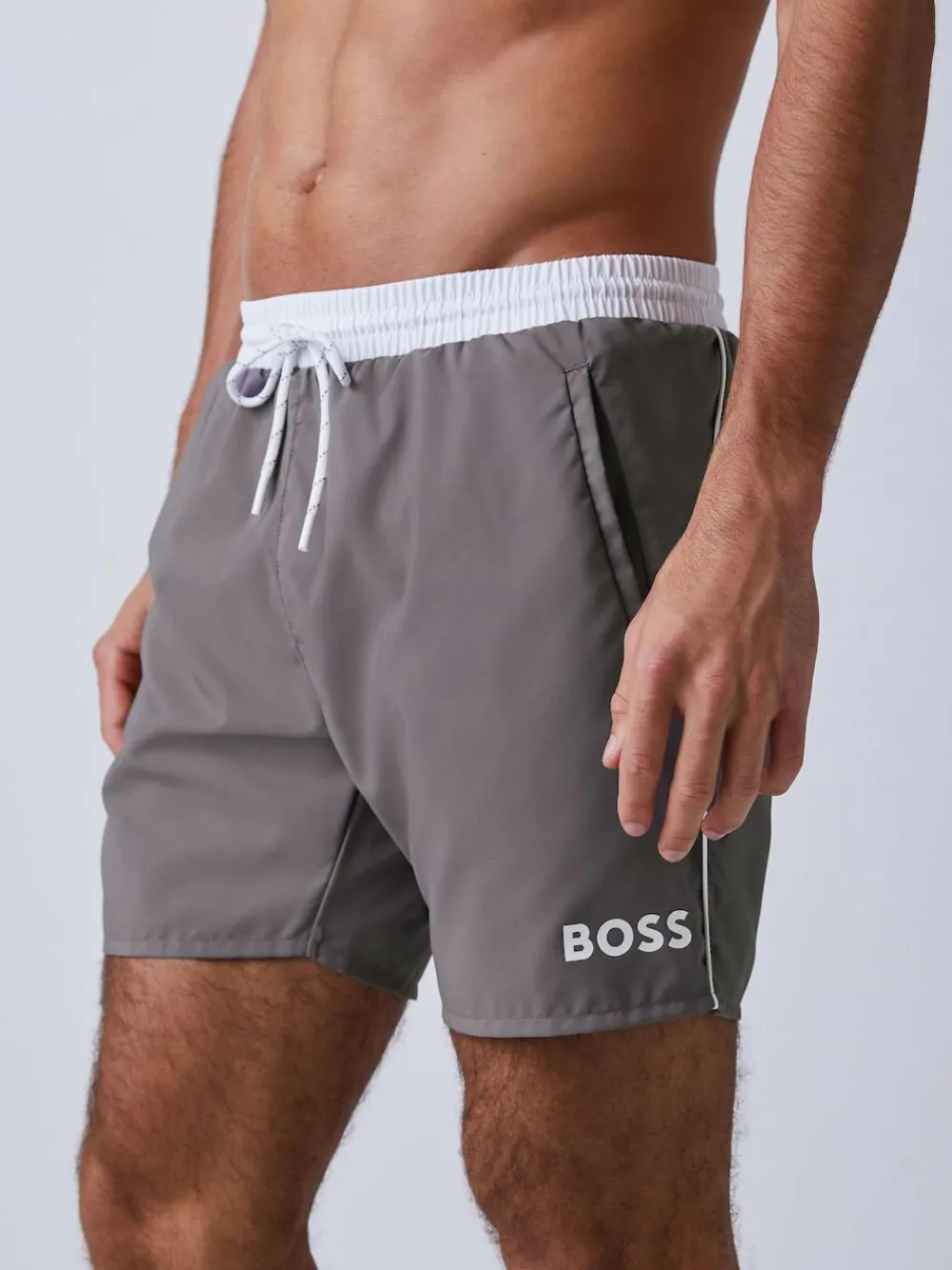 New BOSS Grey Starfish Quick Dry Swim Shorts