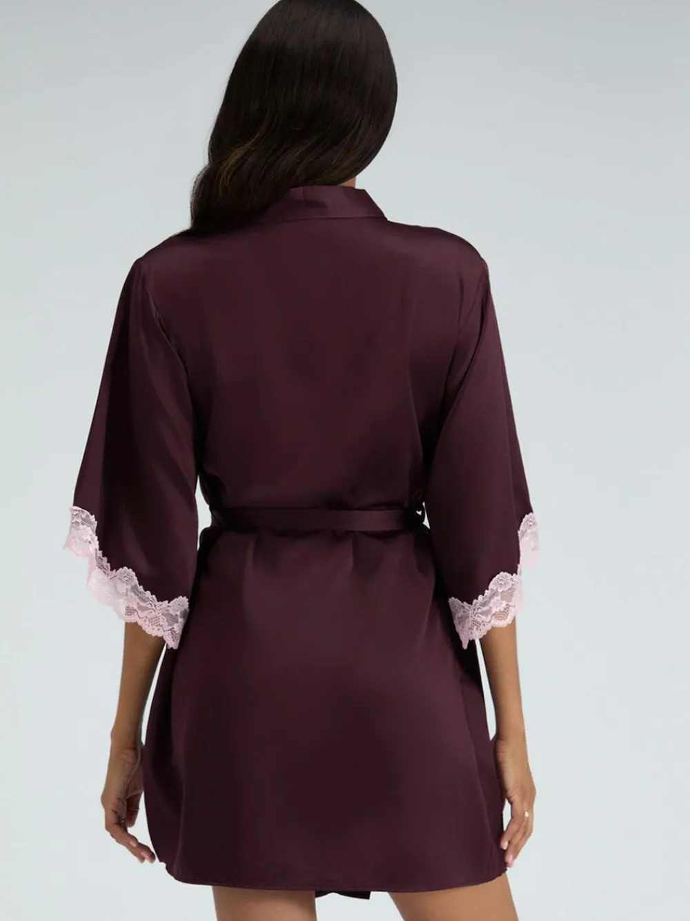Hot Boux Avenue Purple Amelia Satin Short Robe
