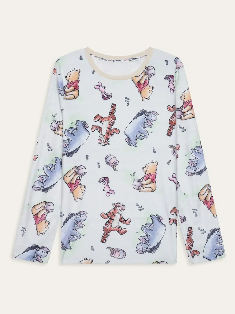 Outlet Brand Threads Natural Ladies Winnie The Pooh Fleece Pyjamas Set