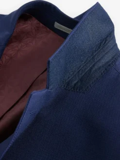 Best Next Tailored Fit Textured Suit Jacket Bright Blue