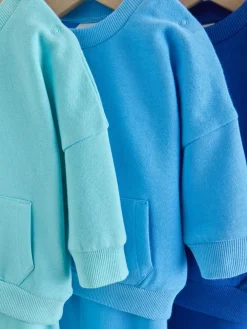 Online Next Bright Blues Baby Sweatshirt and Joggers Set 6 Piece (0mths-3yrs)