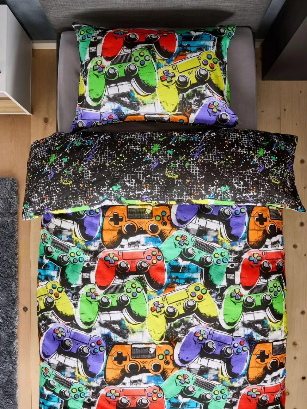 New Next Bright Gamer Super Soft Brushed Cotton Duvet Cover and Pillowcase Set