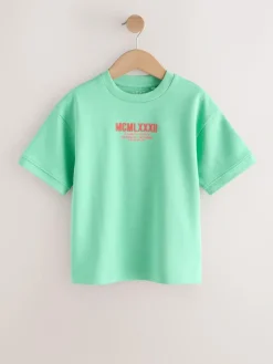 Best Next Bright Green Graphic Print Heavyweight Short Sleeve T-Shirt (3-16yrs)