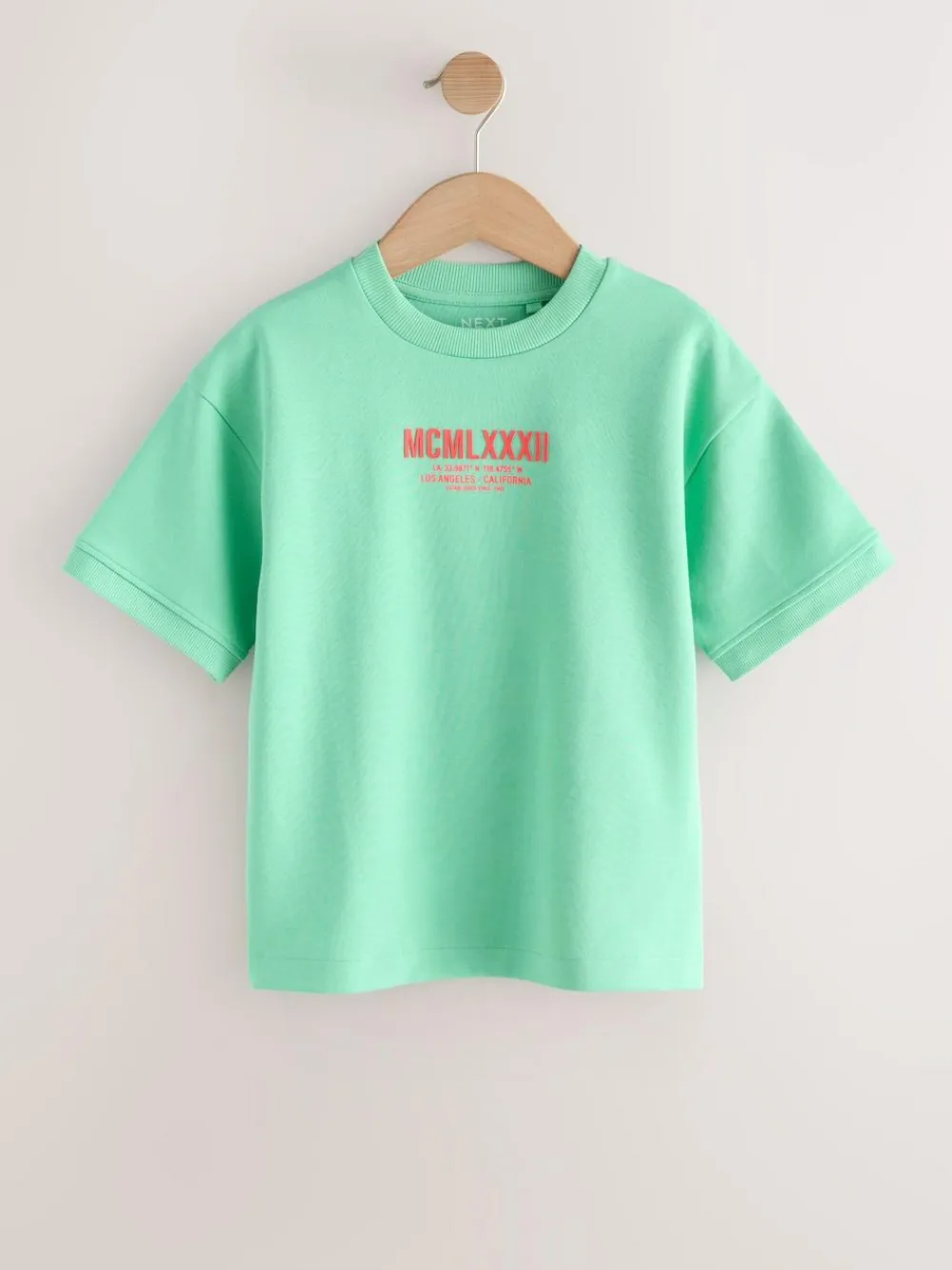 Best Next Bright Green Graphic Print Heavyweight Short Sleeve T-Shirt (3-16yrs)