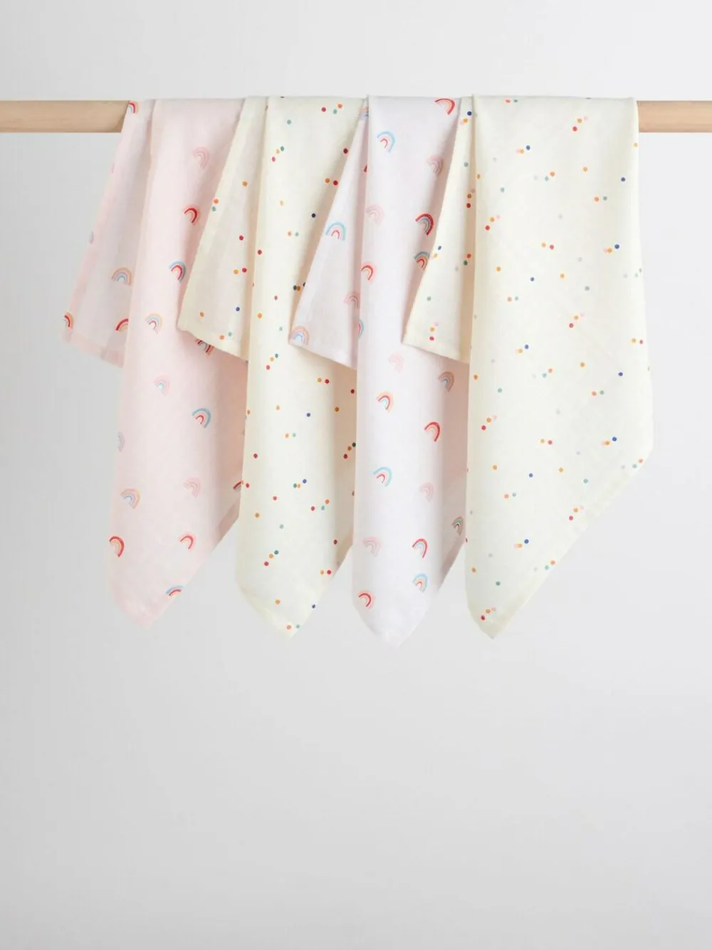 Next Bright Rainbow Baby Muslin Cloths 4 Pack^ Newborn Accessories