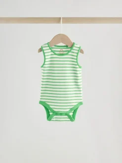 Hot Next Bright Stripe Vest Baby Bodysuits 5 Pack