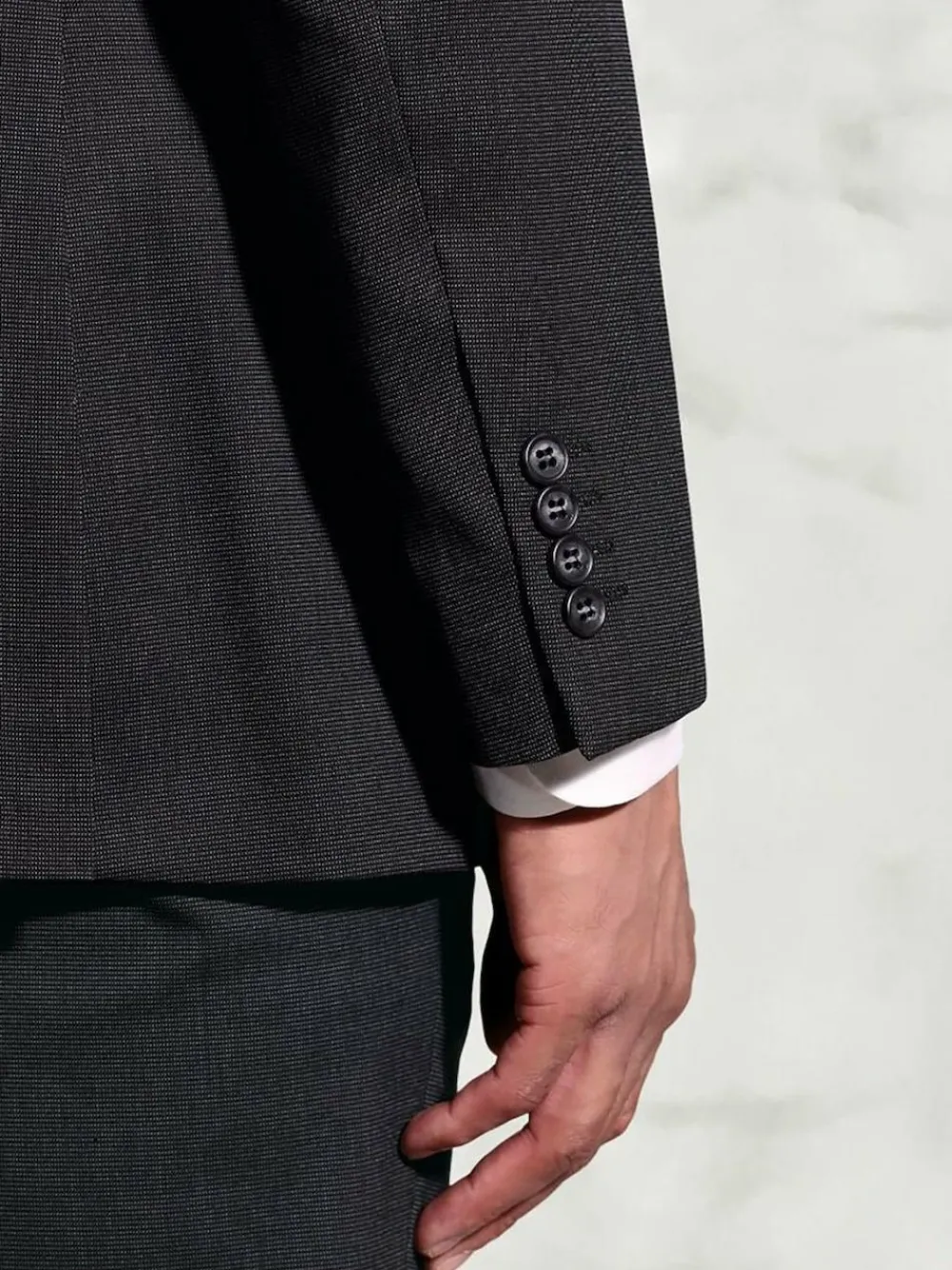 New Brook Taverner Plain Suit Jacket Black Dark