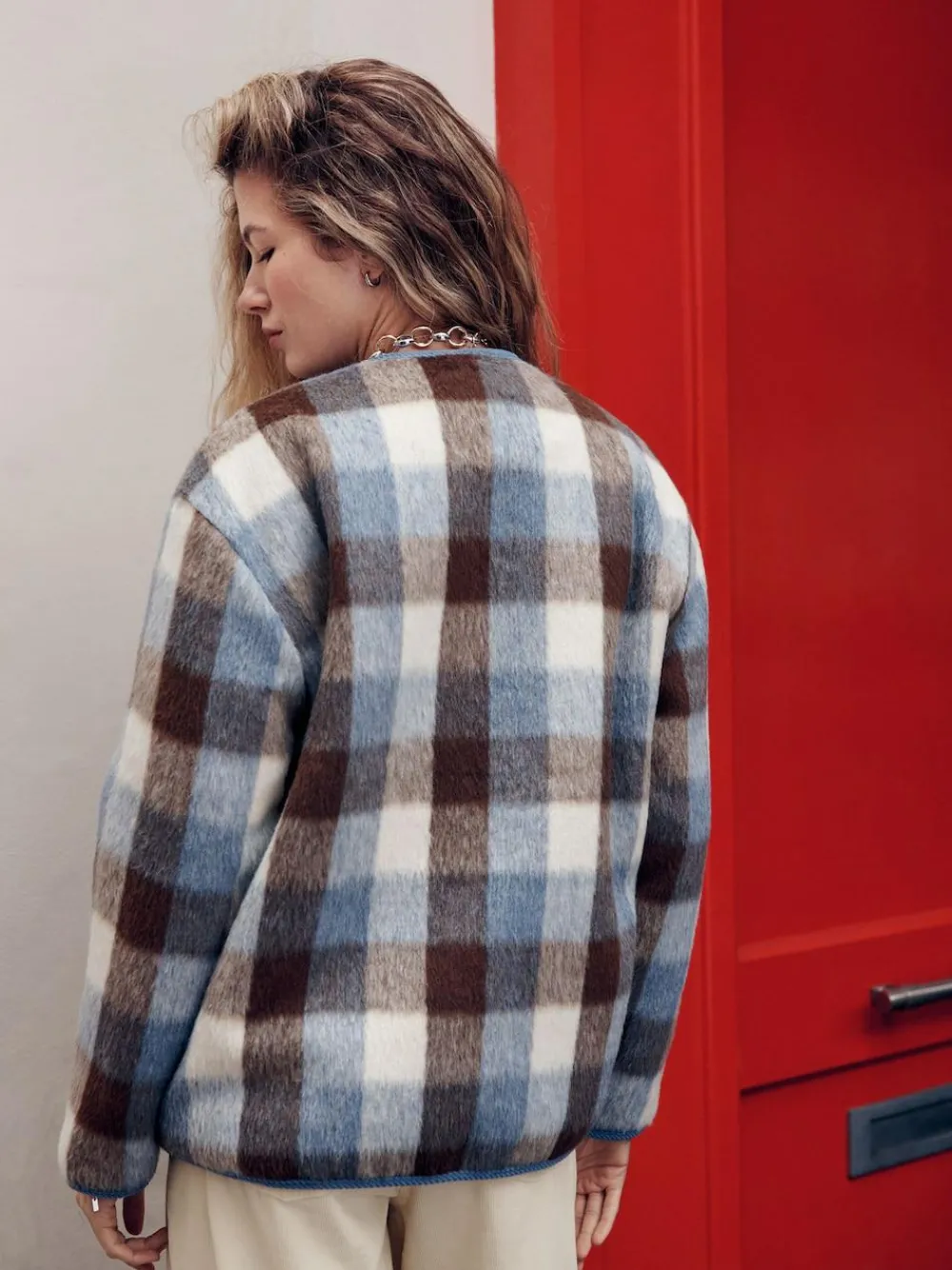 Clearance Next Brown and Blue Checked Jacket