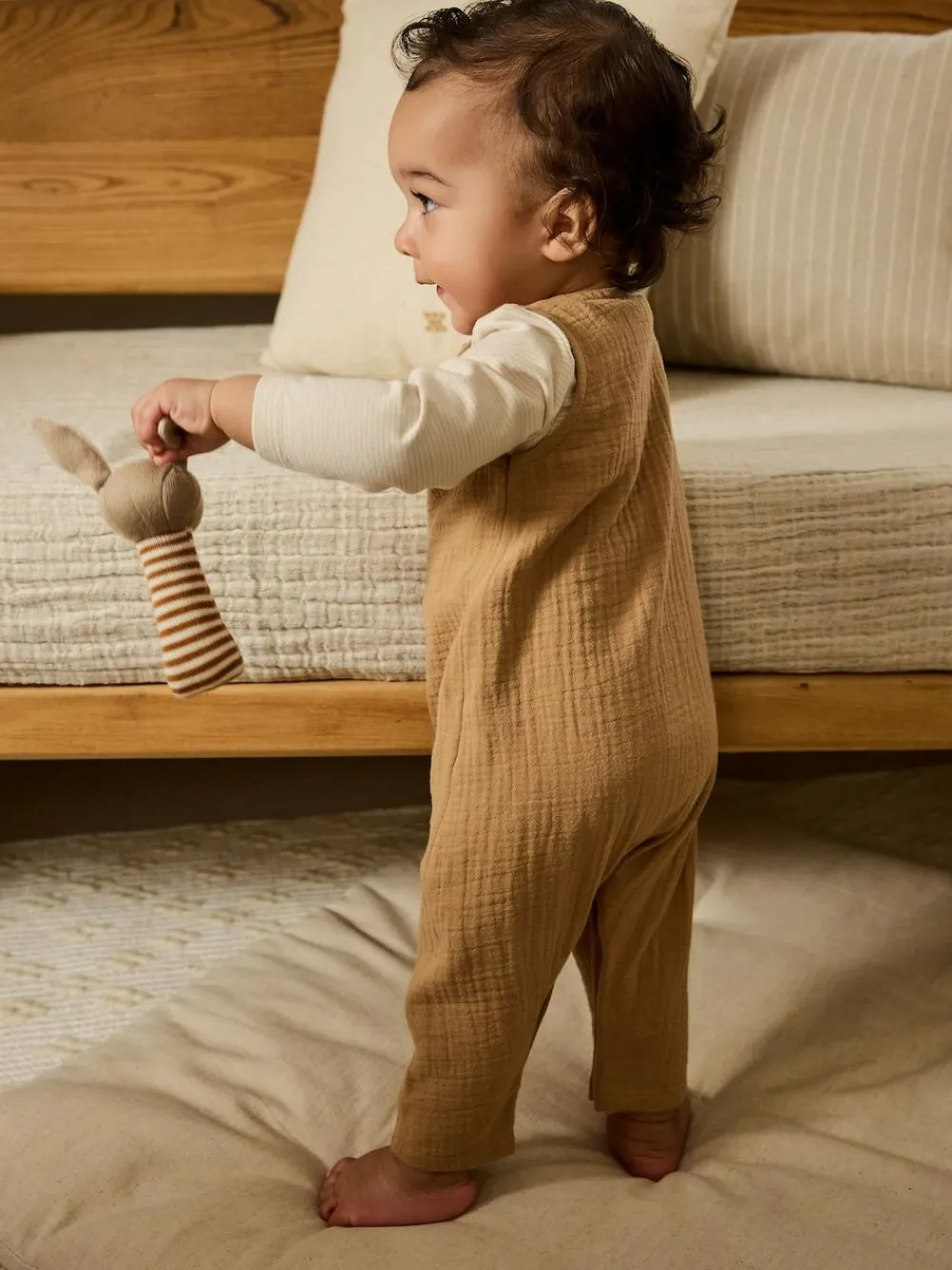 Online Next Baby Dungarees and Bodysuit Set (0mths-2yrs) Brown