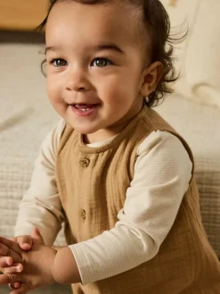 Online Next Baby Dungarees and Bodysuit Set (0mths-2yrs) Brown