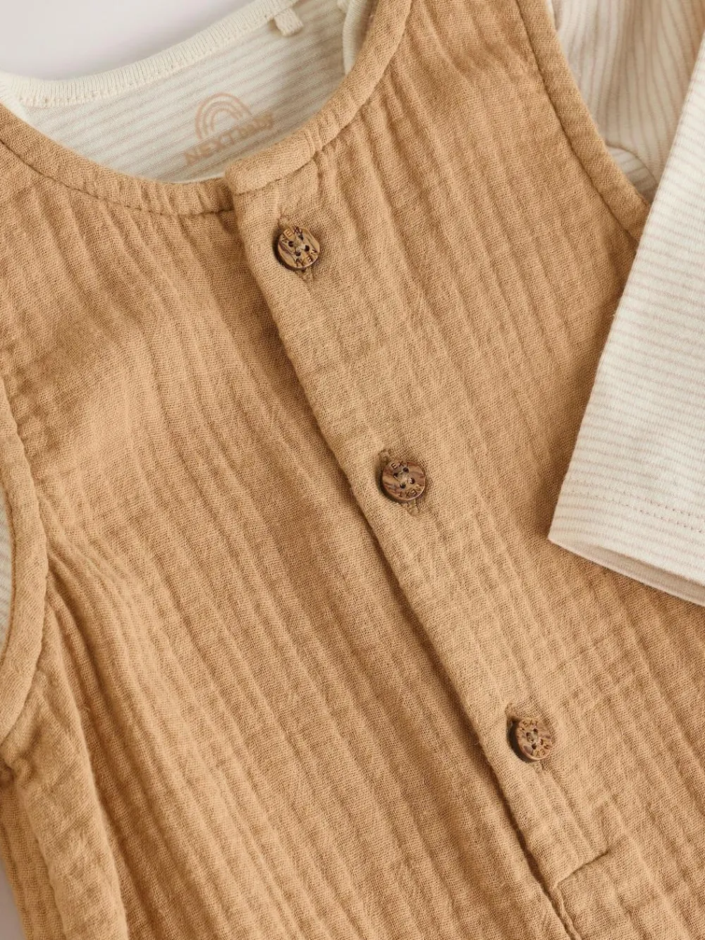 Online Next Baby Dungarees and Bodysuit Set (0mths-2yrs) Brown