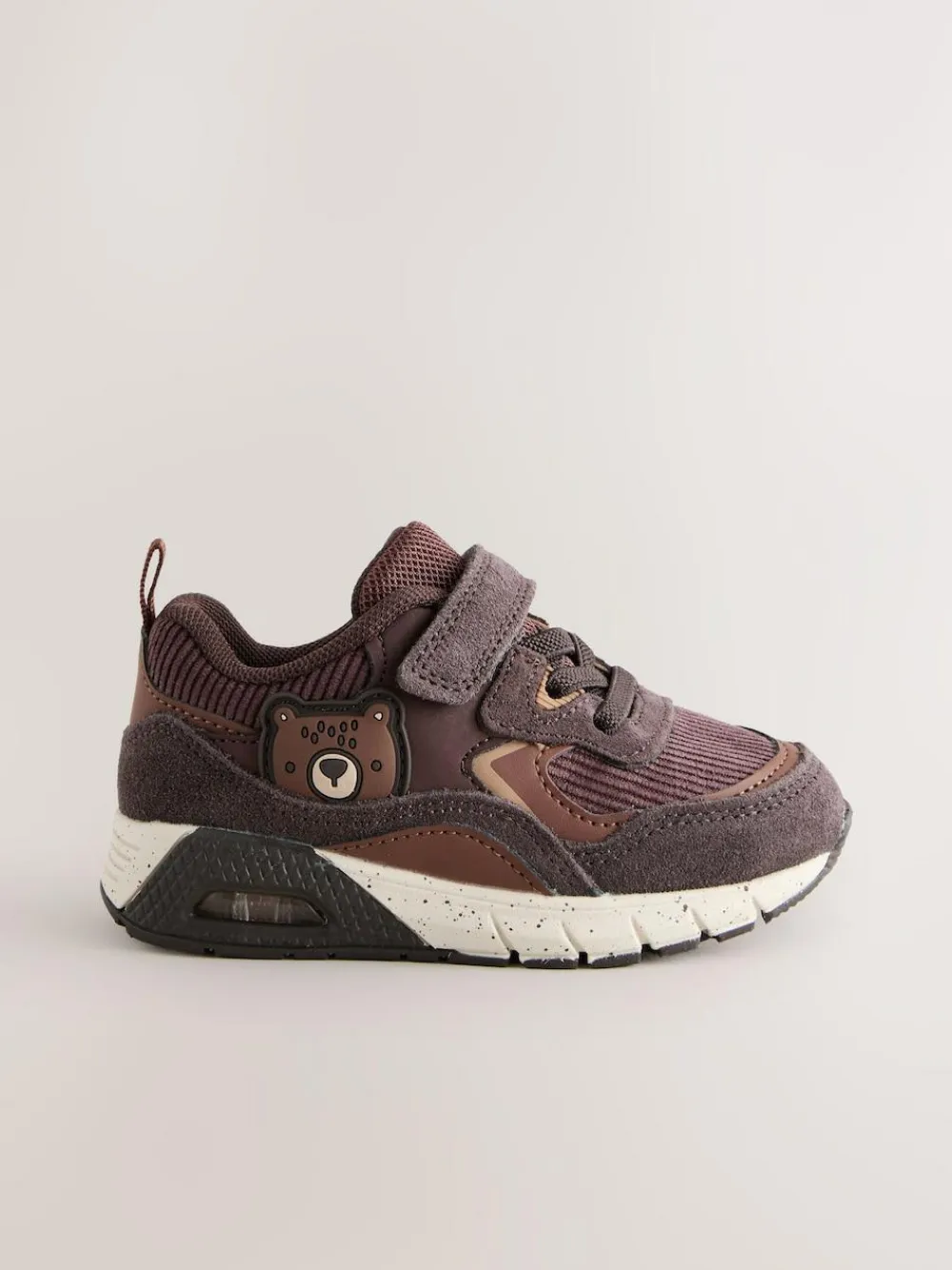 Sale Next Brown Bear Standard Fit (F) Elastic Lace Trainers