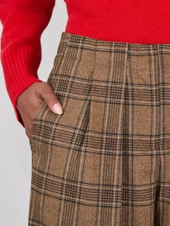 Next Brown Check Smart Culottes^Women Pants