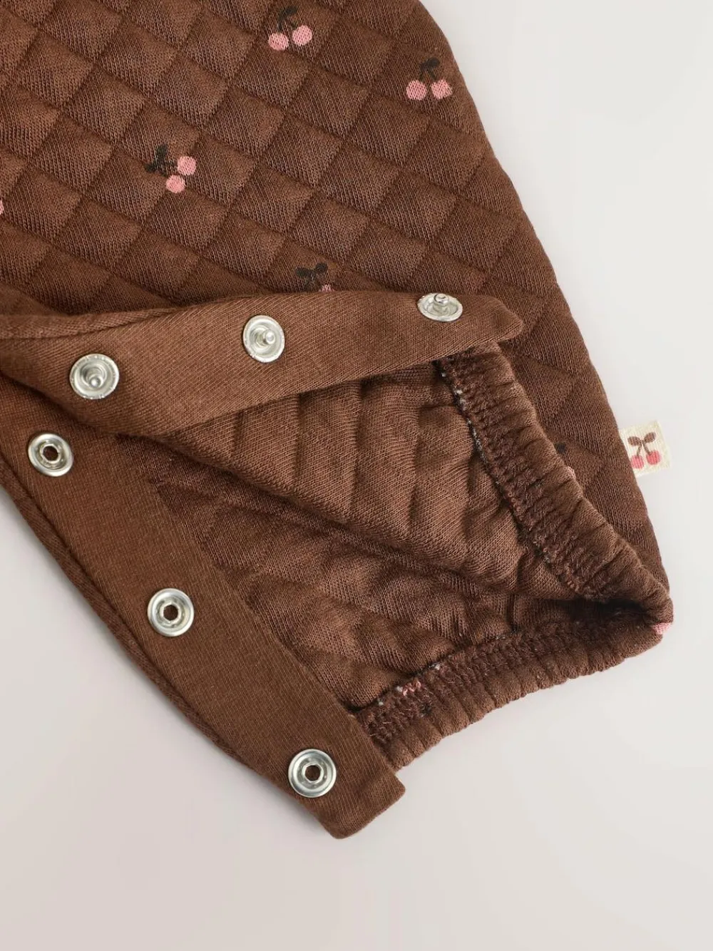 New Next Brown Cherry Quilted Dungaree and Bodysuit Baby 2 Piece Set (0mths-3yrs)