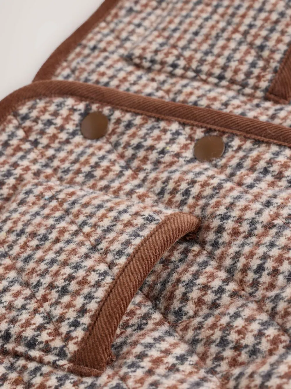 Hot Next Baby Quilted Cord Collar Jacket (0mths-2yrs) Brown Heritage Check