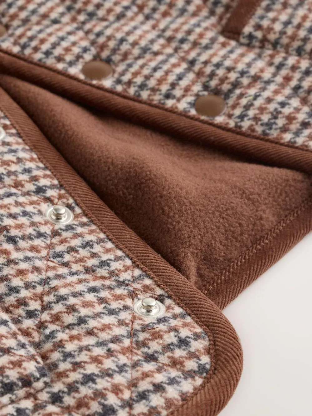 Hot Next Baby Quilted Cord Collar Jacket (0mths-2yrs) Brown Heritage Check