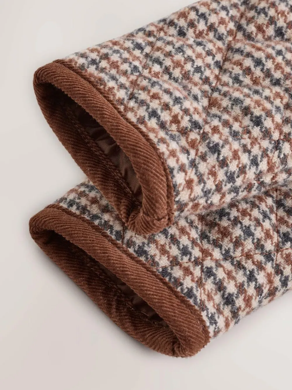 Hot Next Baby Quilted Cord Collar Jacket (0mths-2yrs) Brown Heritage Check