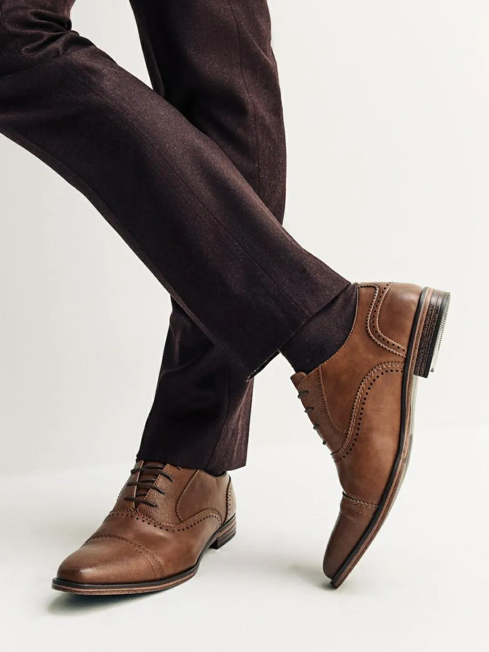 Discount Next Oxford Toe Cap Shoes Brown