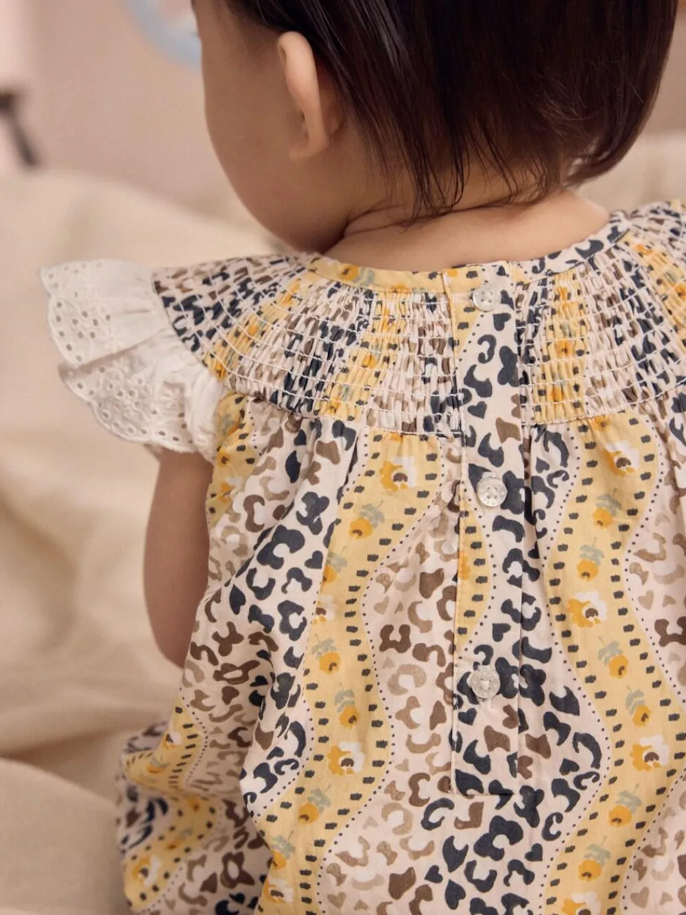 Next 100% Cotton Printed Baby Broderie Romper^ Rompers & Overalls