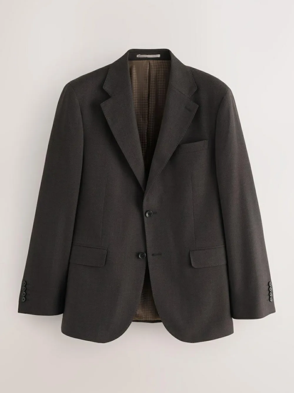 Next Brown Slim Fit Wool Blend Suit Jacket