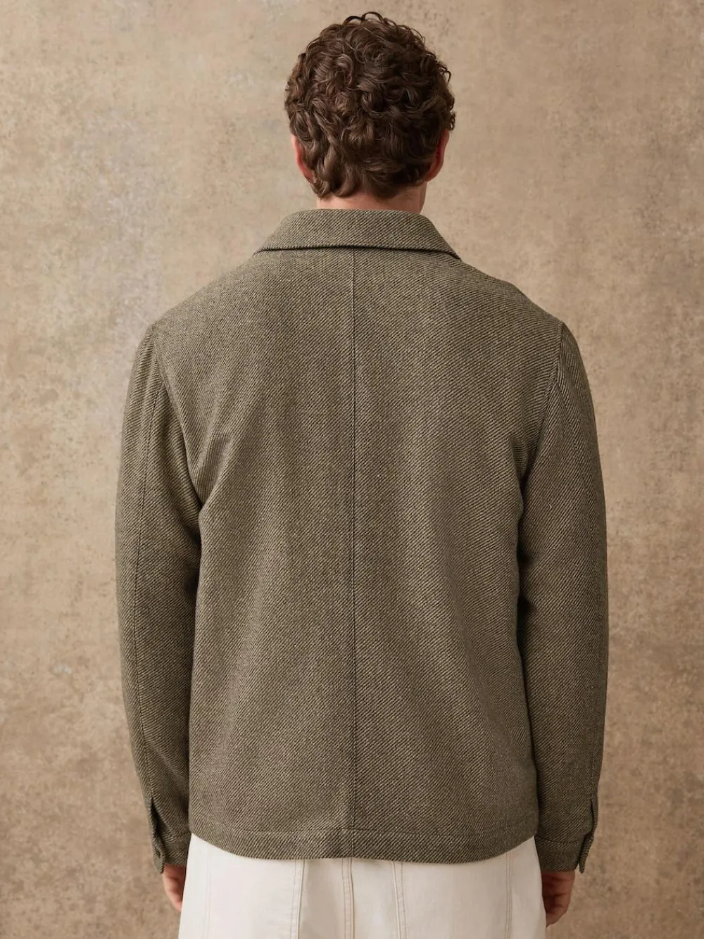 Outlet Next Brown Smart Textured Twill Chore Jacket With Wool