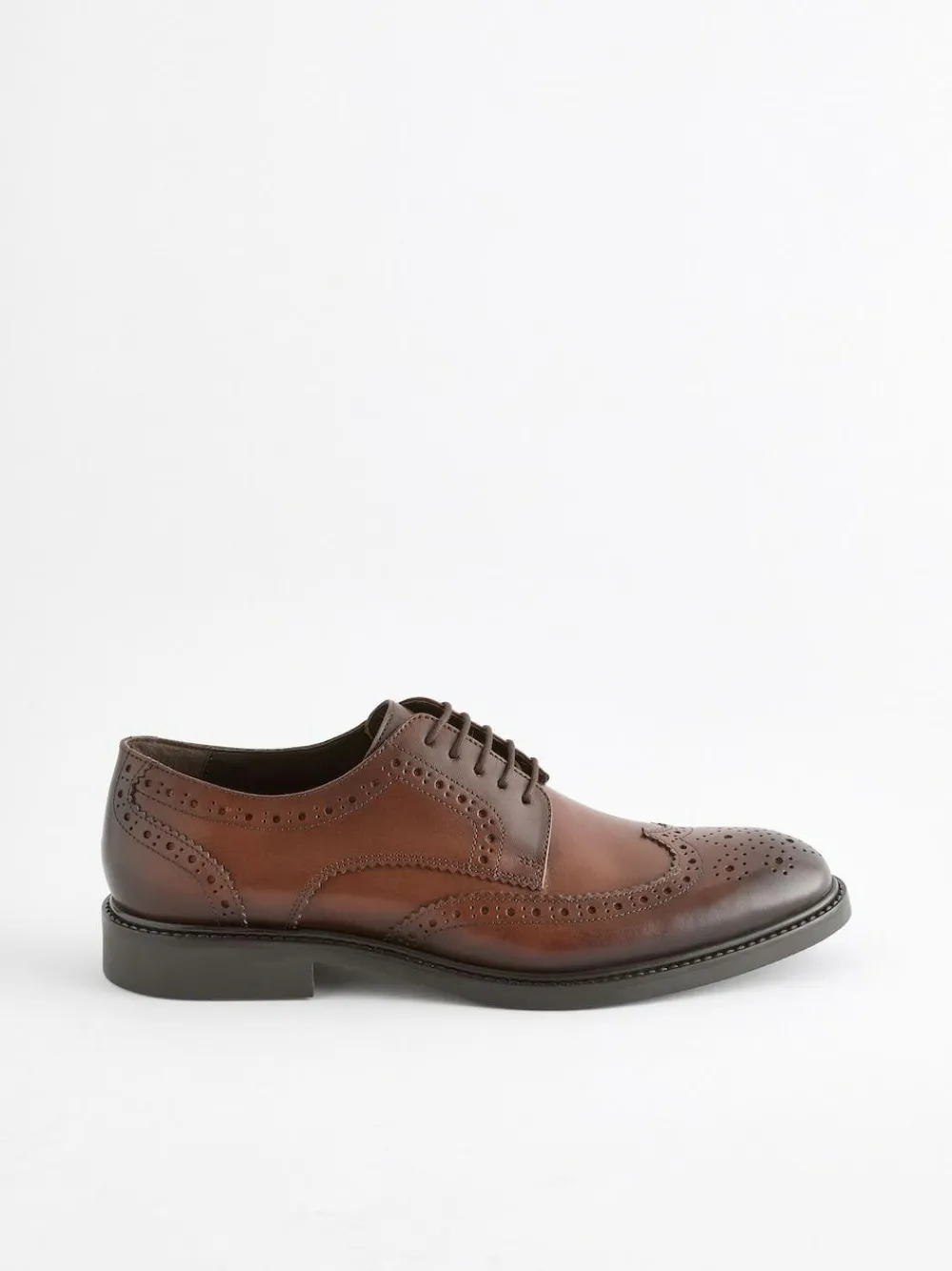 Clearance Next Standard Fit Leather Derby Brogues Brown