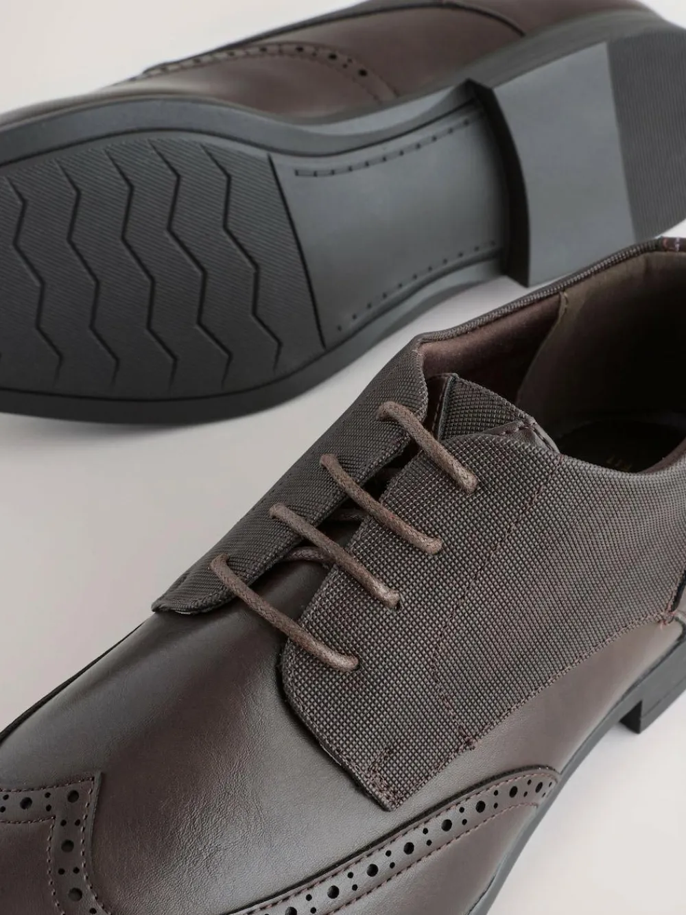 Discount Next Wide Fit Brogue Shoes Brown