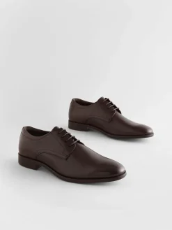 Next Wide Fit Leather Plain Derby Shoes^ Shoes