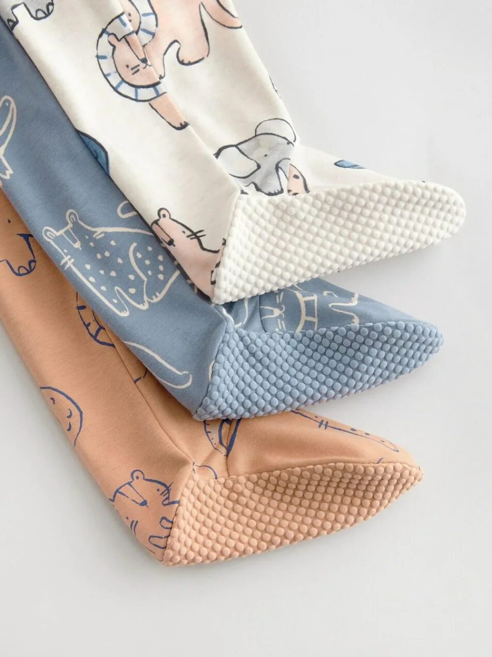 Next Brown/Blue Baby Sleepsuits 3 Pack (0mths-3yrs)^BOY Nightwear|Nightwear