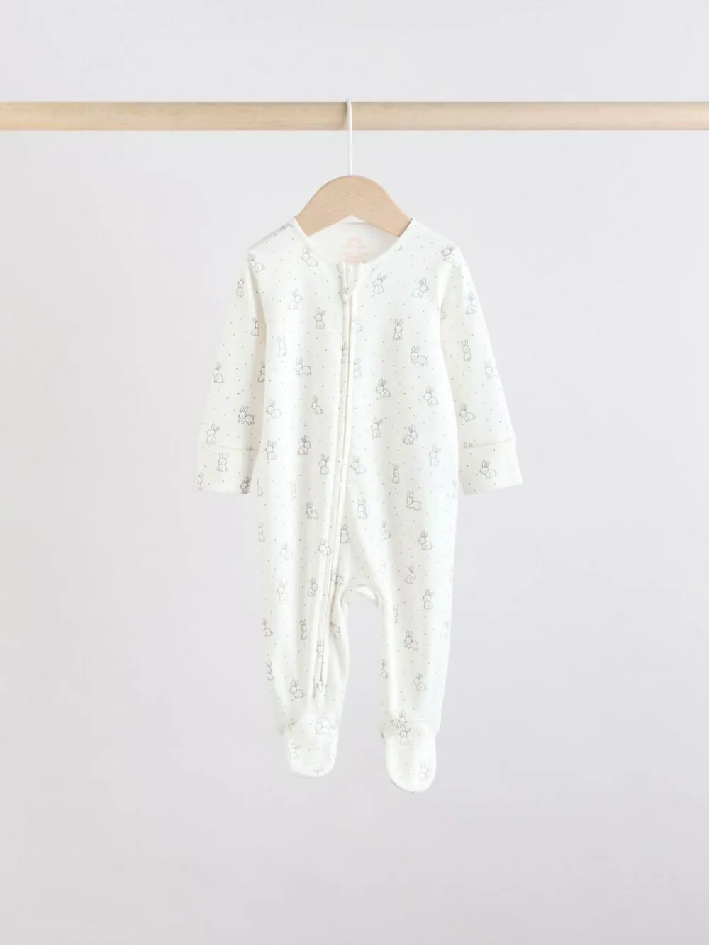 Clearance Next Brown/Cream 5 Pack Two Way Zip Baby Sleepsuits (0mths-2yrs)