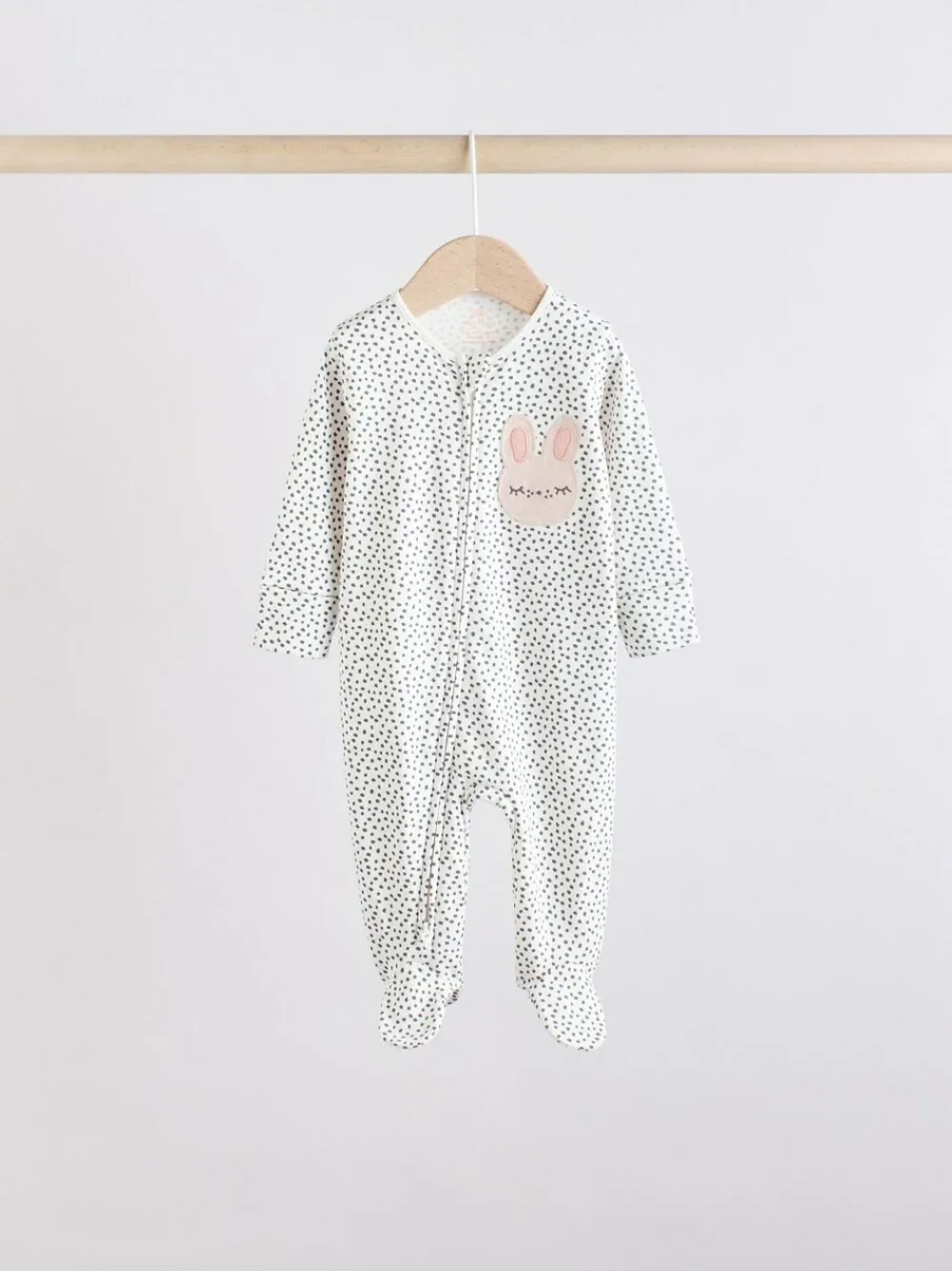 Clearance Next Brown/Cream 5 Pack Two Way Zip Baby Sleepsuits (0mths-2yrs)